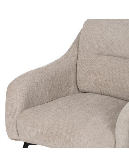 Fauteuil enveloppant beige tissu et métal 69x73x79 cm Gorelivo Ixia - 5