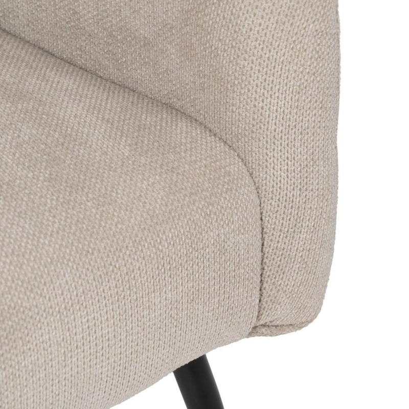 Fauteuil enveloppant beige tissu et métal 69x73x79 cm Gorelivo Ixia - 8