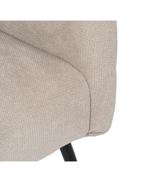 Fauteuil enveloppant beige tissu et métal 69x73x79 cm Gorelivo Ixia - 8