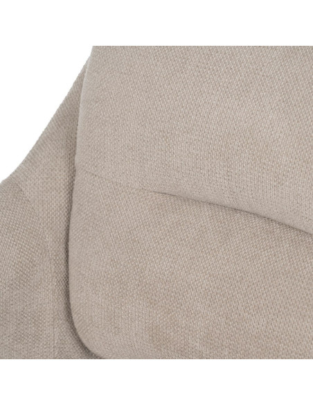 Fauteuil enveloppant beige tissu et métal 69x73x79 cm Gorelivo Ixia - 7