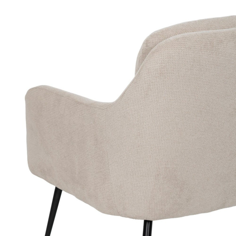 Fauteuil enveloppant beige tissu et métal 69x73x79 cm Gorelivo Ixia - 9