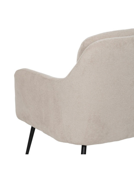 Fauteuil enveloppant beige tissu et métal 69x73x79 cm Gorelivo Ixia - 9
