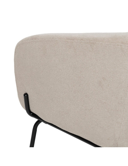 Fauteuil enveloppant beige en tissu et métal noir 77x72x68 cm Lareloro Ixia - 9