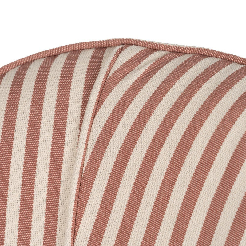 Fauteuil rayé terracotta tissu et hévéa 54x64x73 cm Elarano Ixia - 6