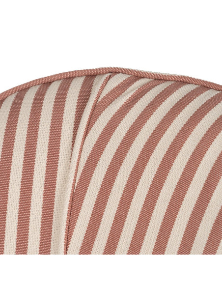Fauteuil rayé terracotta tissu et hévéa 54x64x73 cm Elarano Ixia - 6