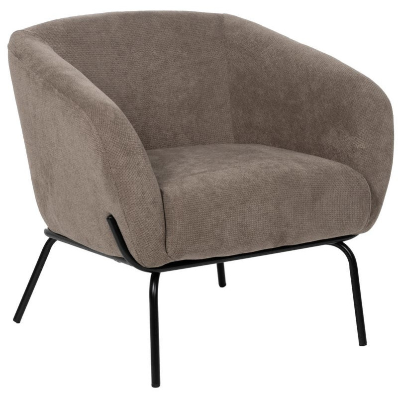 Fauteuil lounge taupe en tissu polyester 77x72x68 cm Lareloro Ixia - 1