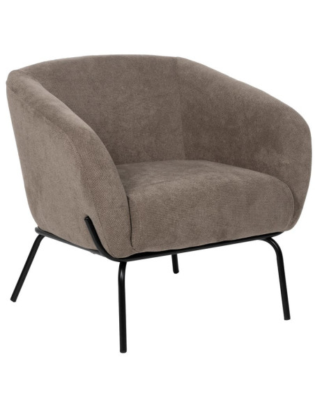 Fauteuil lounge taupe en tissu polyester 77x72x68 cm Lareloro Ixia - 1
