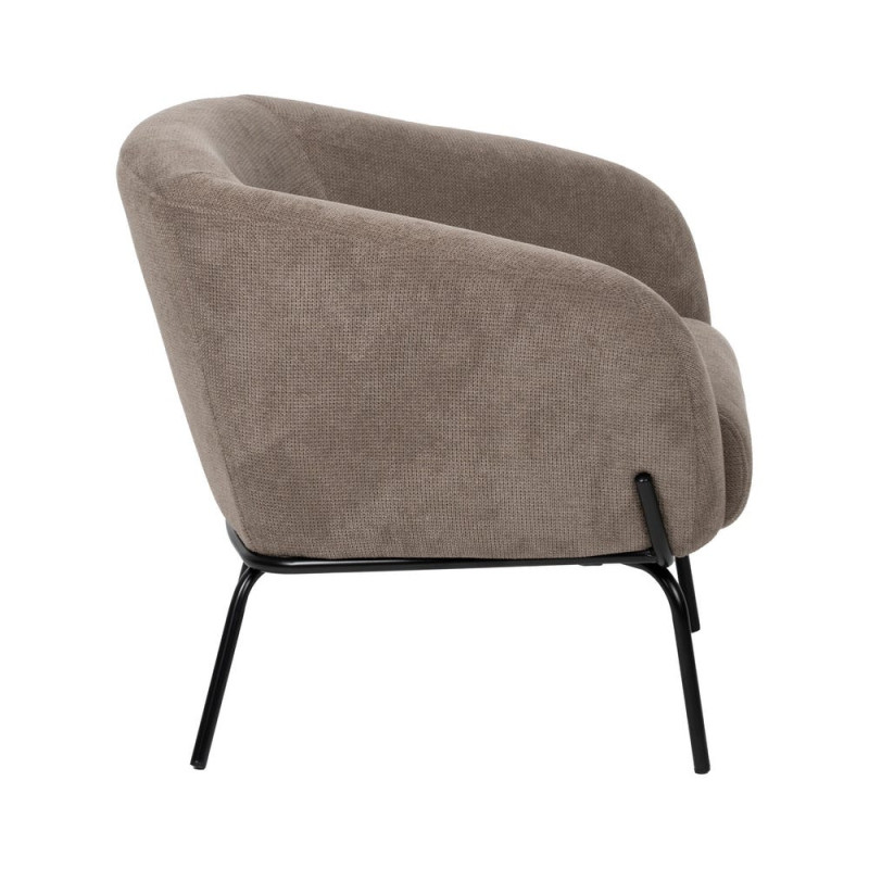 Fauteuil lounge taupe en tissu polyester 77x72x68 cm Lareloro Ixia - 2