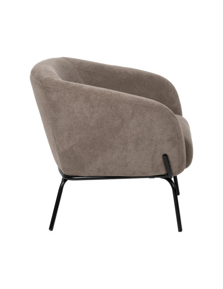 Fauteuil lounge taupe en tissu polyester 77x72x68 cm Lareloro Ixia - 2
