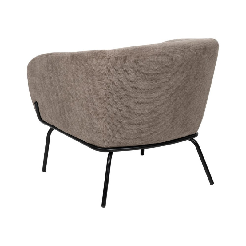 Fauteuil lounge taupe en tissu polyester 77x72x68 cm Lareloro Ixia - 3