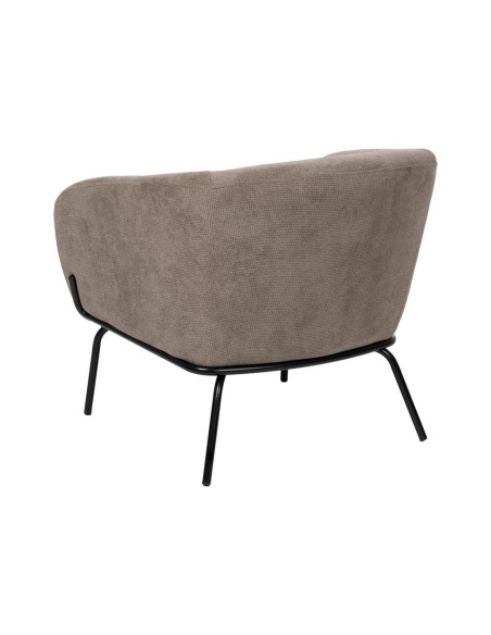 Fauteuil lounge taupe en tissu polyester 77x72x68 cm Lareloro Ixia - 3