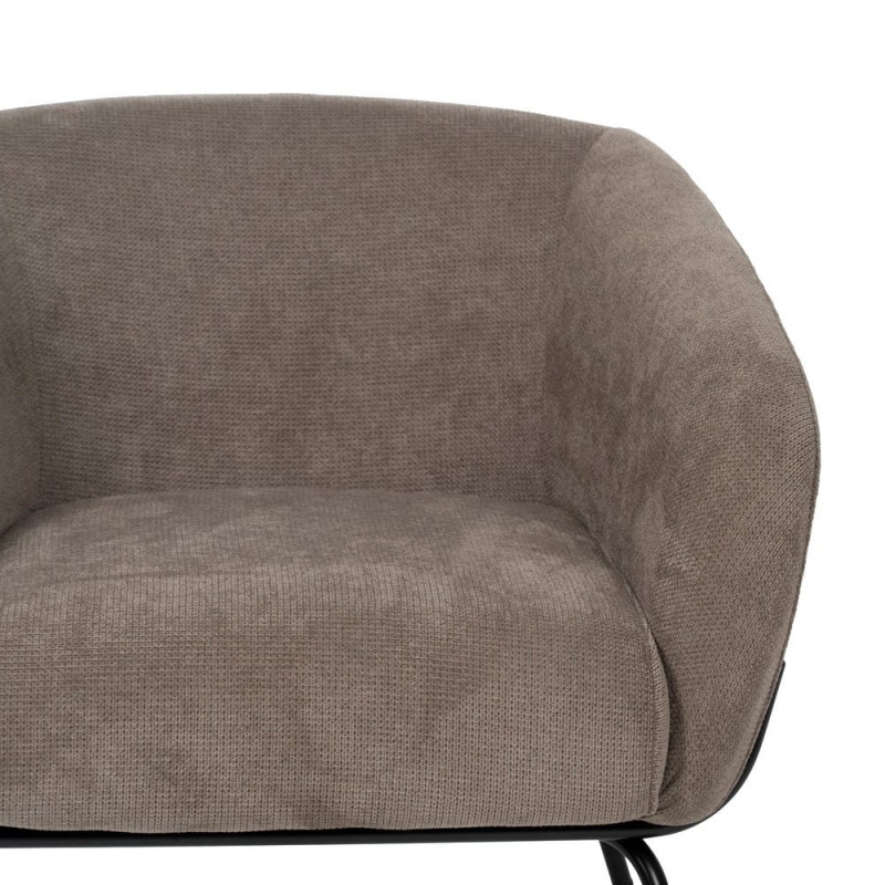 Fauteuil lounge taupe en tissu polyester 77x72x68 cm Lareloro Ixia - 4