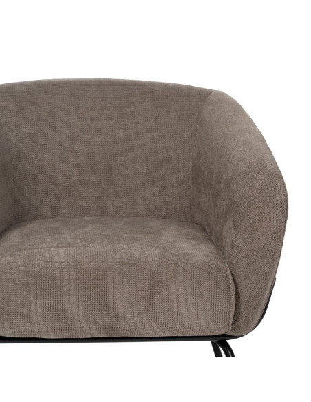 Fauteuil lounge taupe en tissu polyester 77x72x68 cm Lareloro Ixia - 4