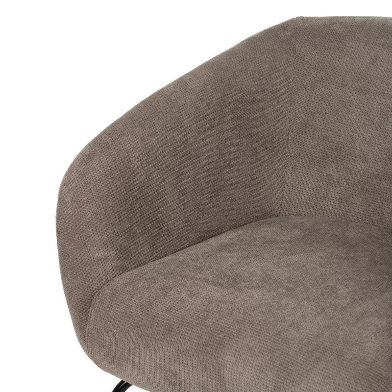 Fauteuil lounge taupe en tissu polyester 77x72x68 cm Lareloro Ixia - 5