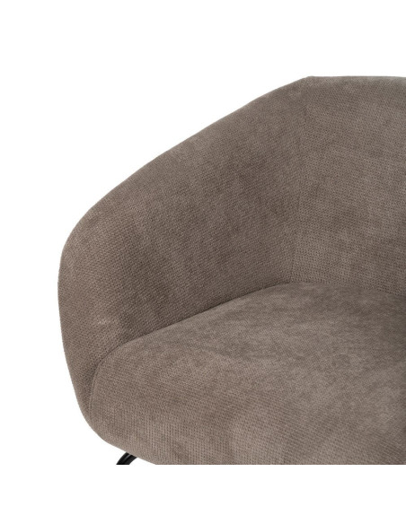 Fauteuil lounge taupe en tissu polyester 77x72x68 cm Lareloro Ixia - 5