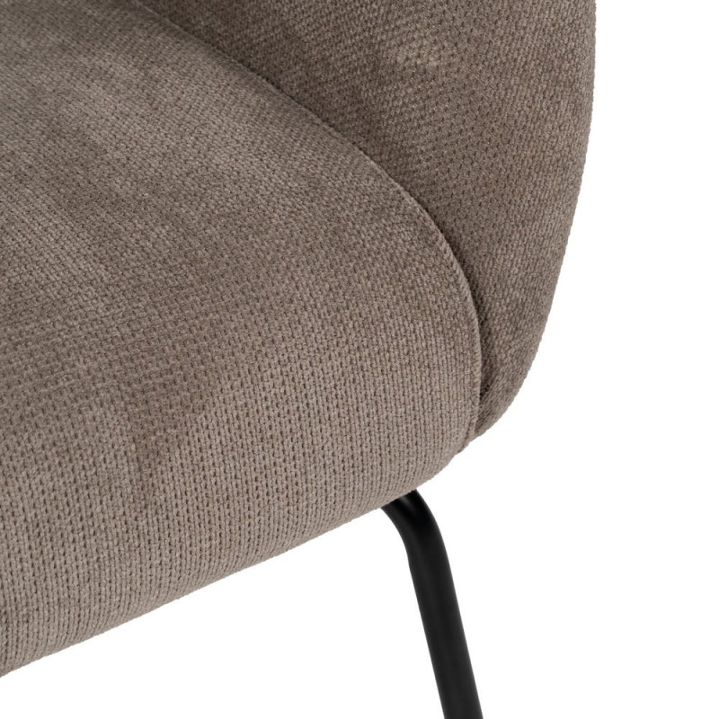 Fauteuil lounge taupe en tissu polyester 77x72x68 cm Lareloro Ixia - 7