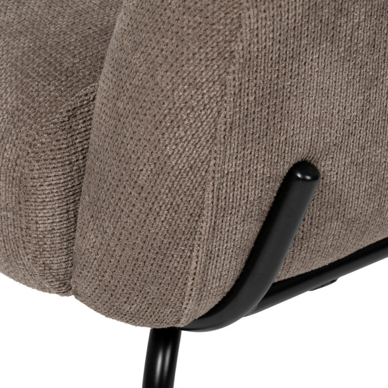 Fauteuil lounge taupe en tissu polyester 77x72x68 cm Lareloro Ixia - 8