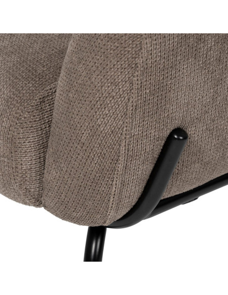 Fauteuil lounge taupe en tissu polyester 77x72x68 cm Lareloro Ixia - 8