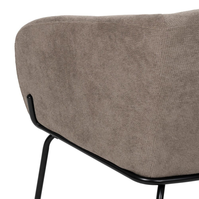 Fauteuil lounge taupe en tissu polyester 77x72x68 cm Lareloro Ixia - 9