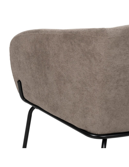 Fauteuil lounge taupe en tissu polyester 77x72x68 cm Lareloro Ixia - 9