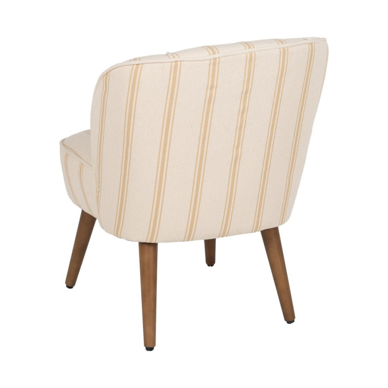 Fauteuil rayé miel et écru bois d’hévéa 54x64x73 cm Parelaro Ixia - 4
