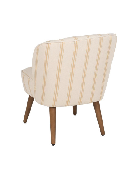 Fauteuil rayé miel et écru bois d’hévéa 54x64x73 cm Parelaro Ixia - 4