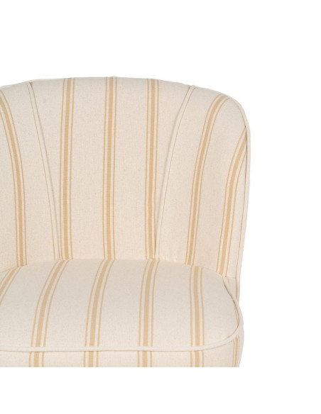 Fauteuil rayé miel et écru bois d’hévéa 54x64x73 cm Parelaro Ixia - 5
