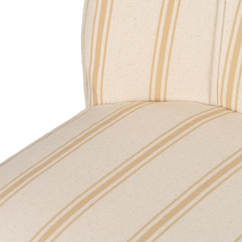Fauteuil rayé miel et écru bois d’hévéa 54x64x73 cm Parelaro Ixia - 7