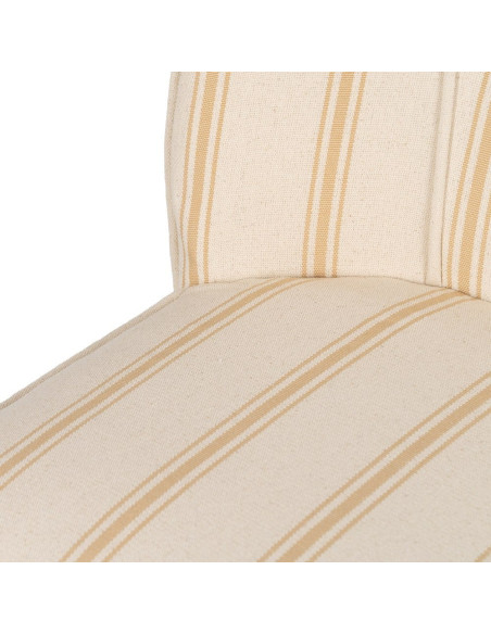 Fauteuil rayé miel et écru bois d’hévéa 54x64x73 cm Parelaro Ixia - 7