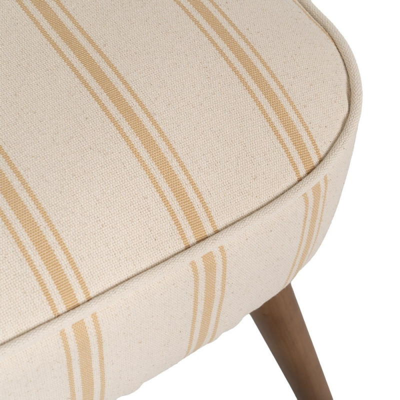 Fauteuil rayé miel et écru bois d’hévéa 54x64x73 cm Parelaro Ixia - 8