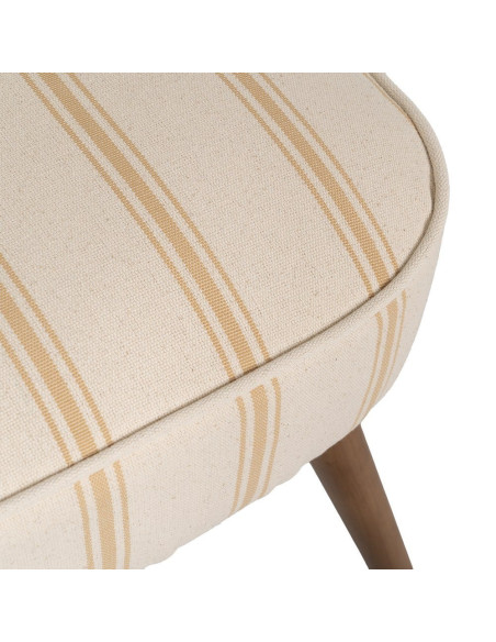Fauteuil rayé miel et écru bois d’hévéa 54x64x73 cm Parelaro Ixia - 8