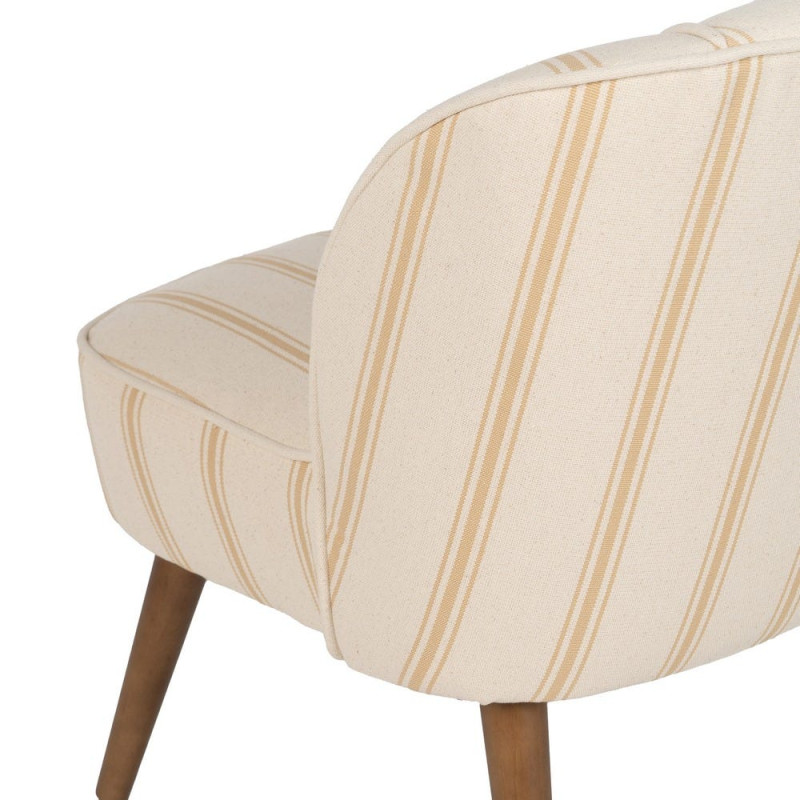 Fauteuil rayé miel et écru bois d’hévéa 54x64x73 cm Parelaro Ixia - 9