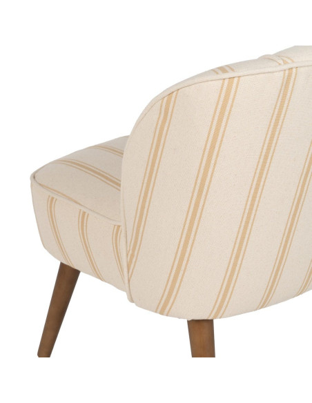 Fauteuil rayé miel et écru bois d’hévéa 54x64x73 cm Parelaro Ixia - 9