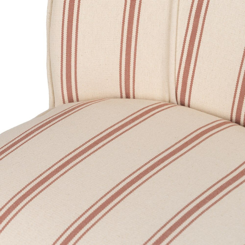 Fauteuil crapaud rayé terracotta bois d’hévéa 54x64x73 cm Parelaro Ixia - 7