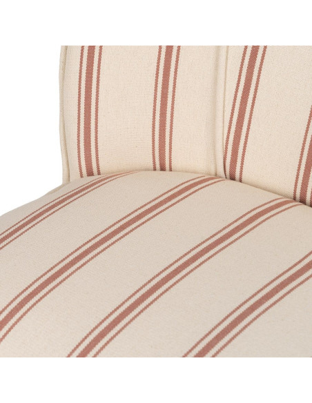 Fauteuil crapaud rayé terracotta bois d’hévéa 54x64x73 cm Parelaro Ixia - 7