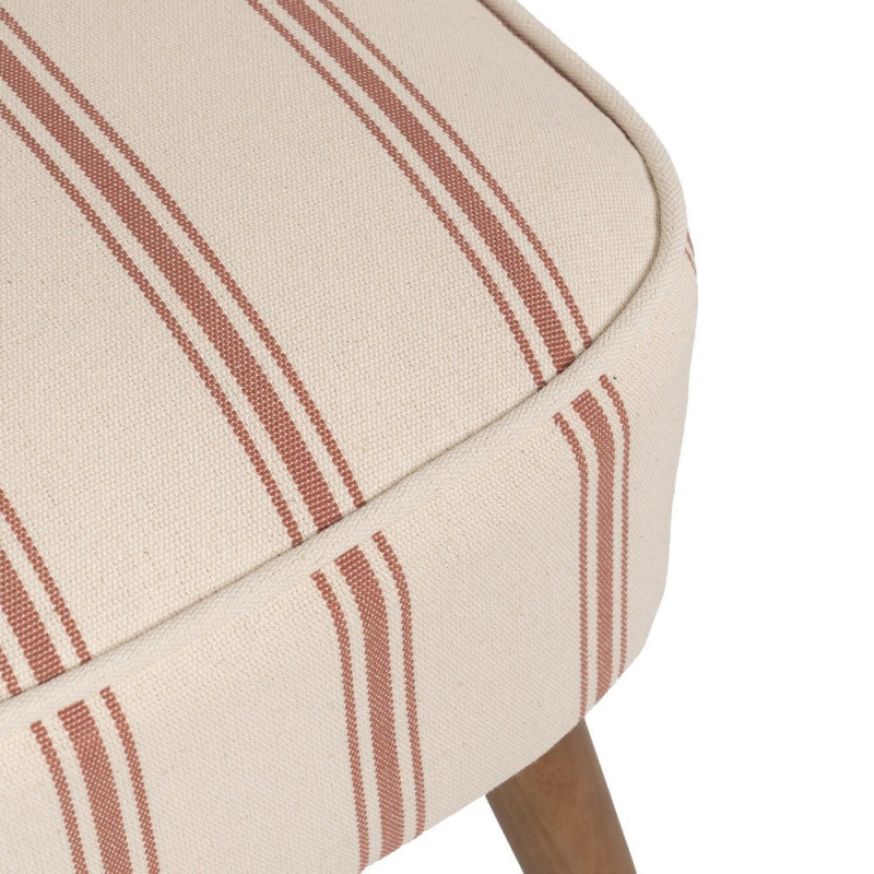 Fauteuil crapaud rayé terracotta bois d’hévéa 54x64x73 cm Parelaro Ixia - 8