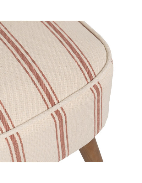 Fauteuil crapaud rayé terracotta bois d’hévéa 54x64x73 cm Parelaro Ixia - 8
