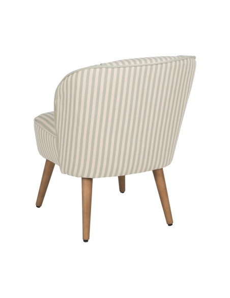 Fauteuil rayé vert sauge en tissu et hévéa 54x64x73 cm Elarano Ixia - 4