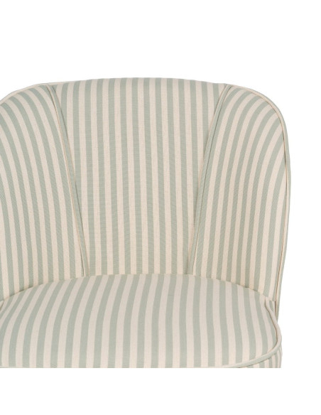 Fauteuil rayé vert sauge en tissu et hévéa 54x64x73 cm Elarano Ixia - 5
