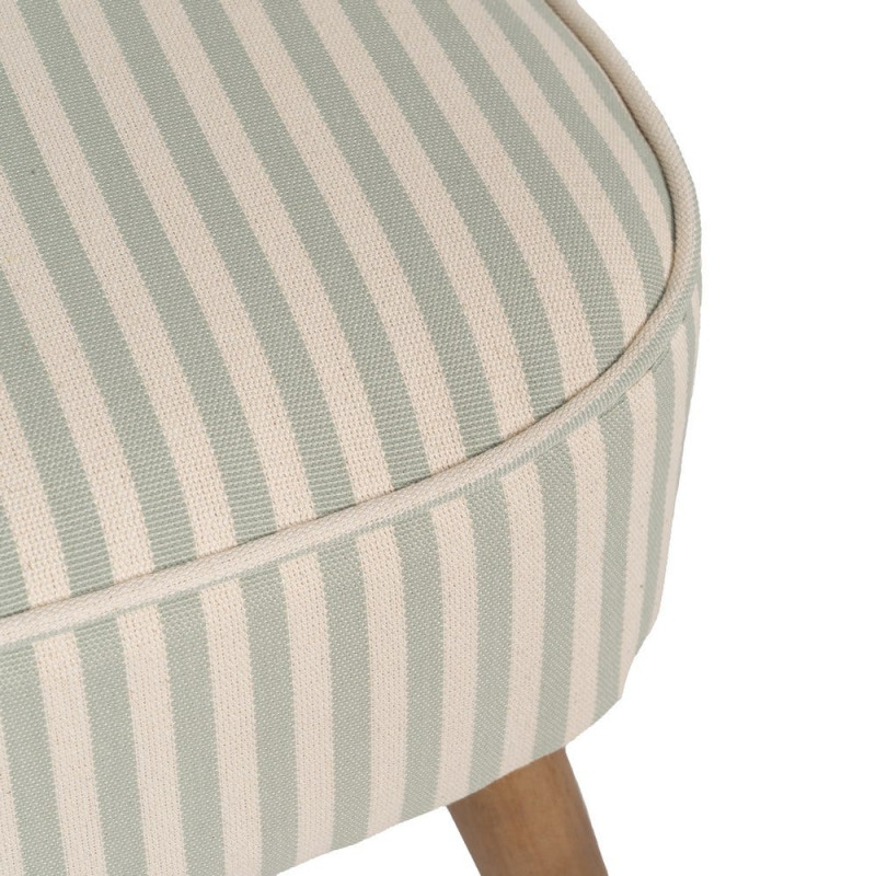 Fauteuil rayé vert sauge en tissu et hévéa 54x64x73 cm Elarano Ixia - 8