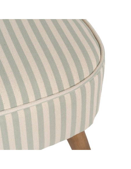 Fauteuil rayé vert sauge en tissu et hévéa 54x64x73 cm Elarano Ixia - 8