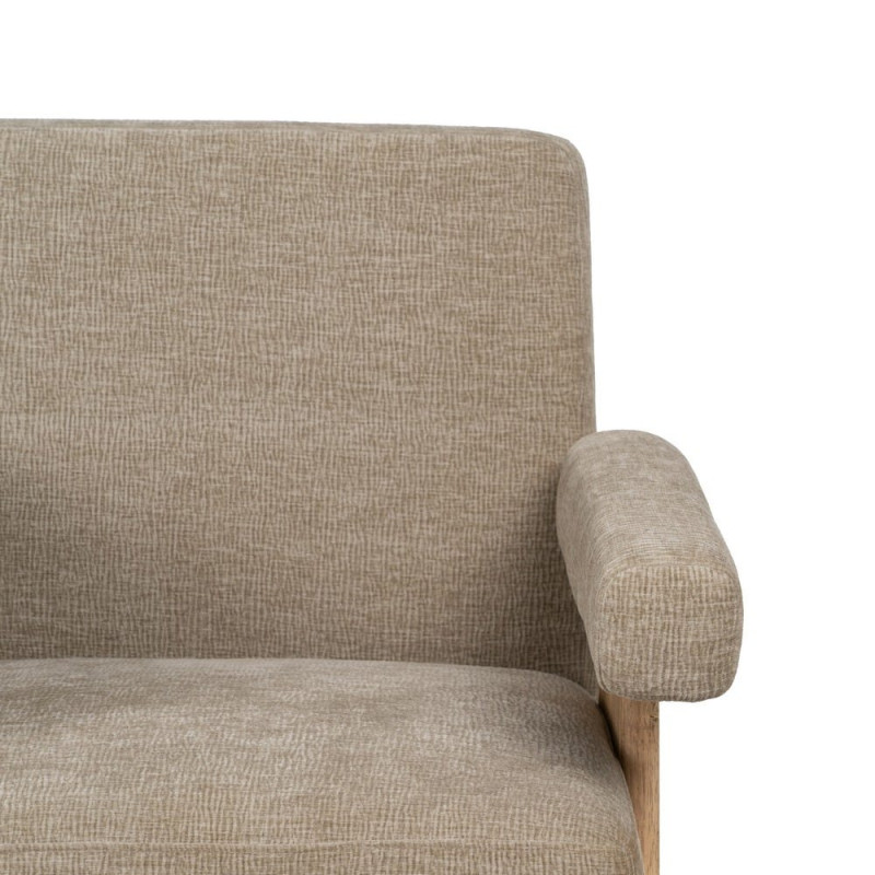 Fauteuil scandinave beige en tissu et bois 74x76x85 cm Oreloro Ixia - 4