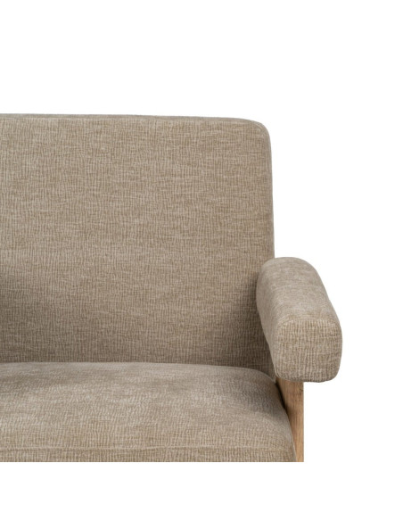 Fauteuil scandinave beige en tissu et bois 74x76x85 cm Oreloro Ixia - 4