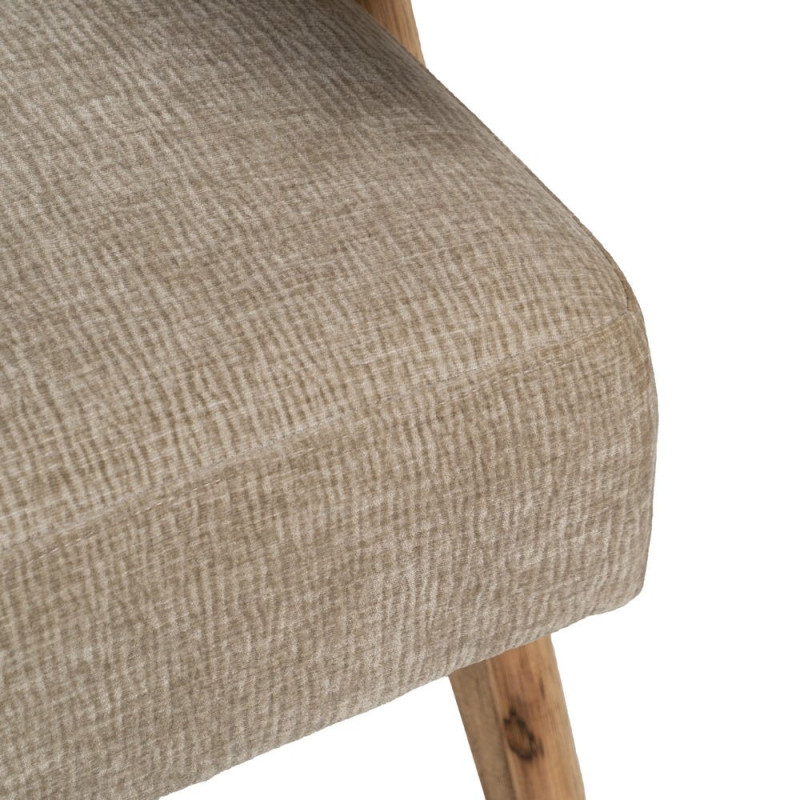 Fauteuil scandinave beige en tissu et bois 74x76x85 cm Oreloro Ixia - 7
