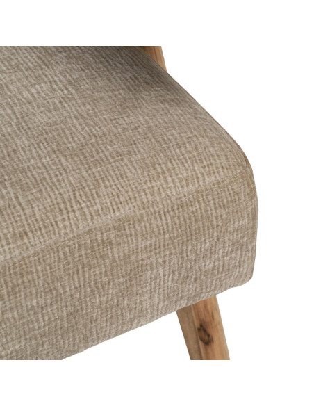 Fauteuil scandinave beige en tissu et bois 74x76x85 cm Oreloro Ixia - 7