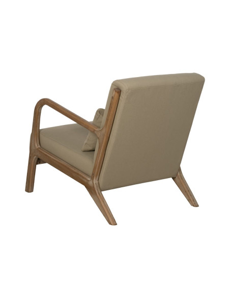 Fauteuil lounge beige en tissu et hévéa 66x85x74 cm Areleno Ixia - 4
