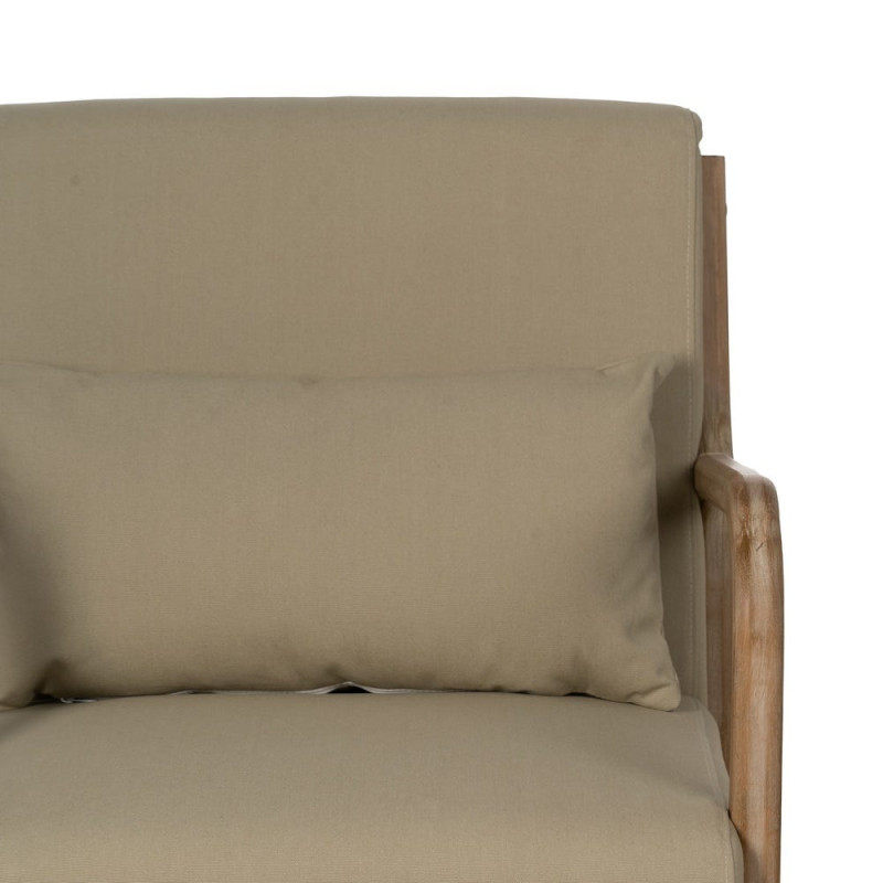 Fauteuil lounge beige en tissu et hévéa 66x85x74 cm Areleno Ixia - 6