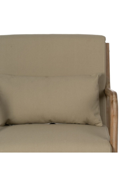 Fauteuil lounge beige en tissu et hévéa 66x85x74 cm Areleno Ixia - 6