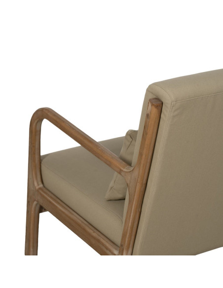 Fauteuil lounge beige en tissu et hévéa 66x85x74 cm Areleno Ixia - 7