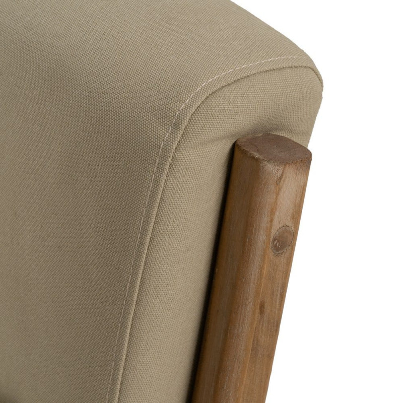 Fauteuil lounge beige en tissu et hévéa 66x85x74 cm Areleno Ixia - 10